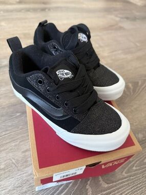 Vans Kids Knu School Dazzed Black Low-Top Skate Sneakers